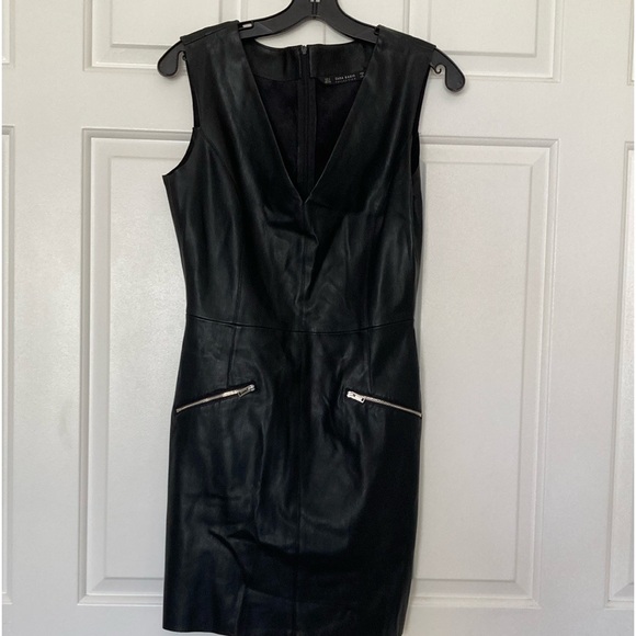 ZARA FAUX LEATHER DRESS - Picture 1 of 6
